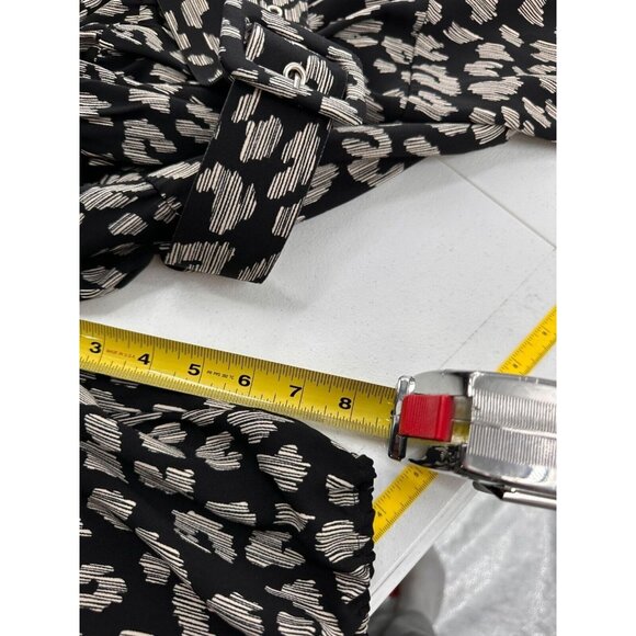 City Chic Black Tan Abstract Print Dress Waist Tie XXL/22 Animal Print Plus - Picture 6 of 7